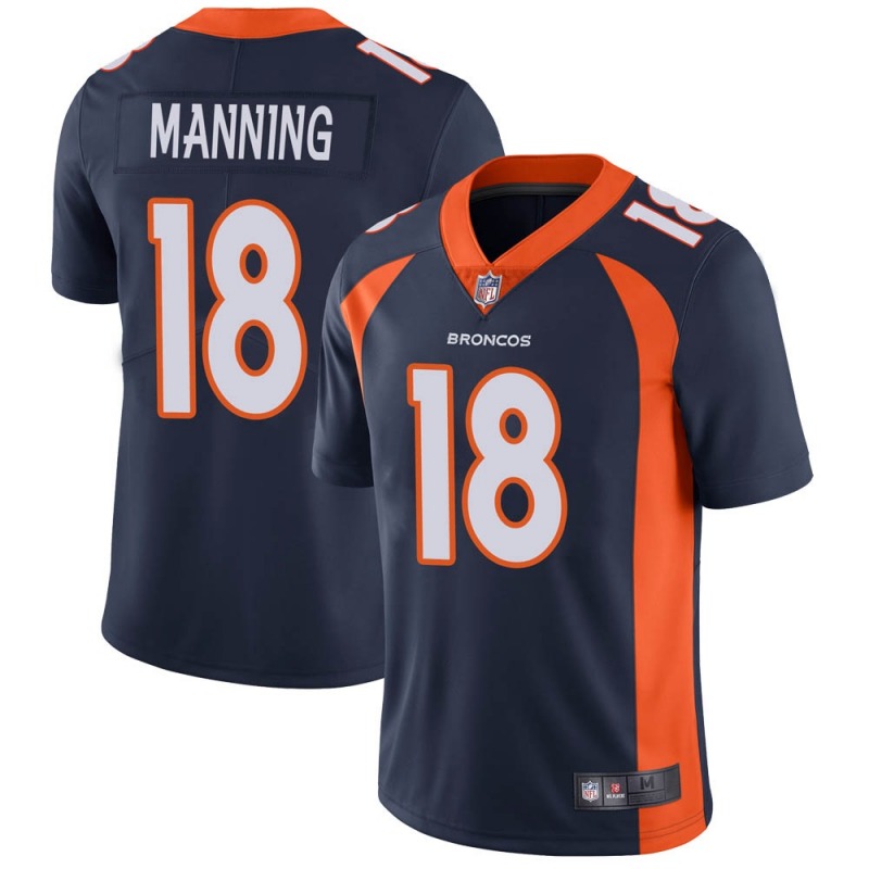 Men's Denver Broncos #18 Peyton Manning Navy Vapor Untouchable Limited Stitched NFL Jersey